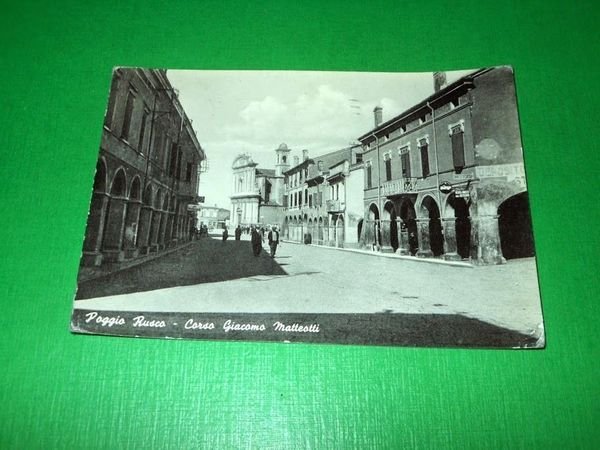 Cartolina Poggio Rusco - Corso Giacomo Matteotti 1956
