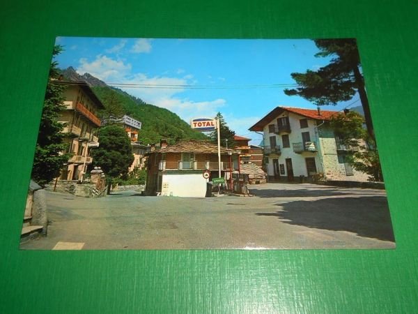 Cartolina Ala di Stura - Piazza e sfondo Corbassera 1960 …