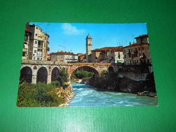 Cartolina Ivrea - Il Ponte Romano sulla Dora Baltea 1974