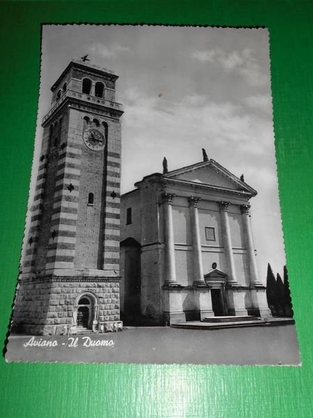 Cartolina Aviano - Il Duomo 1955