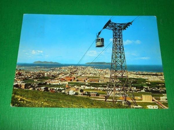 Cartolina Trapani - Panorama e Funivia 1966