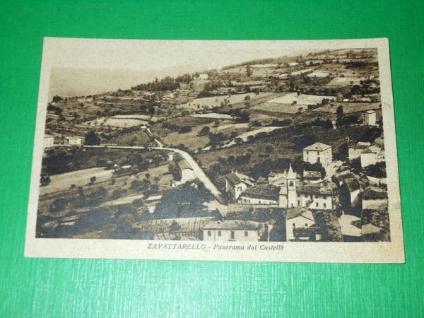 Cartolina Zavattarello ( Pavia ) - Panorama dal Castello 1937