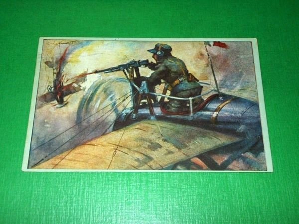 Cartolina Militaria WWI Aeronautica - Una scena di guerra 1916