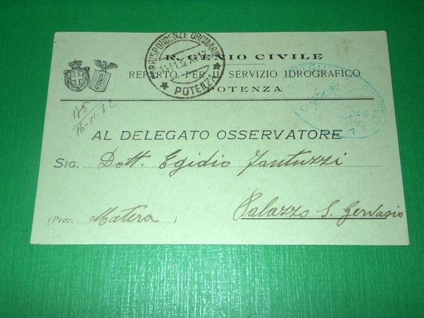 Cartolina Servizio Idrografico - R. Genio Civile - Reparto di …