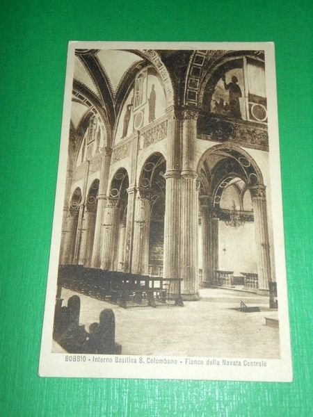 Cartolina Bobbio - Interno Basilica S. Colombo - Fianco della …