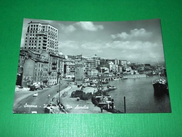 Cartolina Savona - Il Porto e Via Aurelia 1962 | Immagine principale