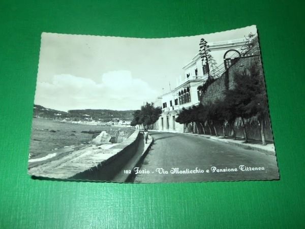 Cartolina Forio - Via Monticchio e Pensione Tirrenea 1956