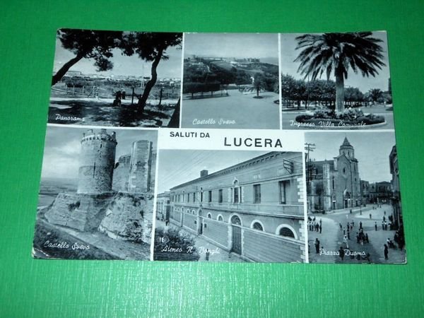 Cartolina Saluti da Lucera - Vedute diverse 1960