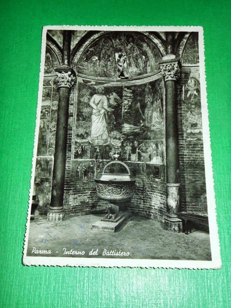 Cartolina Parma - Interno del Battistero 1951