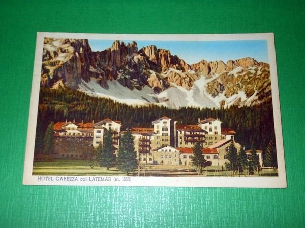 Cartolina Hotel Carezza col Latemar - Veduta 1948