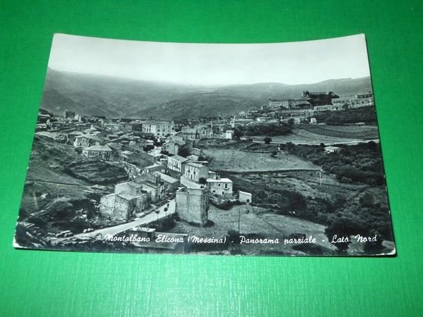 Cartolina Montalbano Elicona ( Messina ) - Panorama parziale 1958