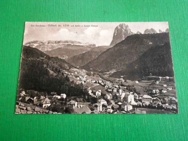 Cartolina Val Gardena - Ortisei col Sella e Sasso Lungo …