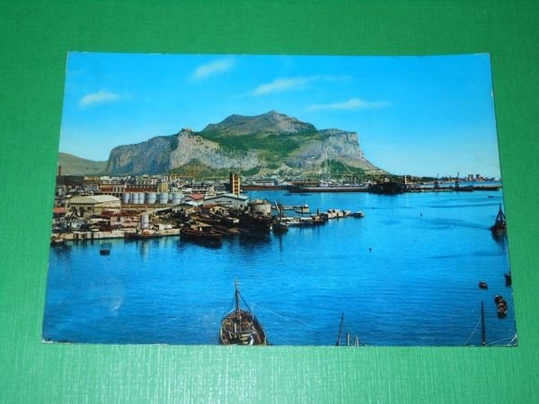 Cartolina Palermo - Veduta del Porto e Monte Pellegrino 1965 …