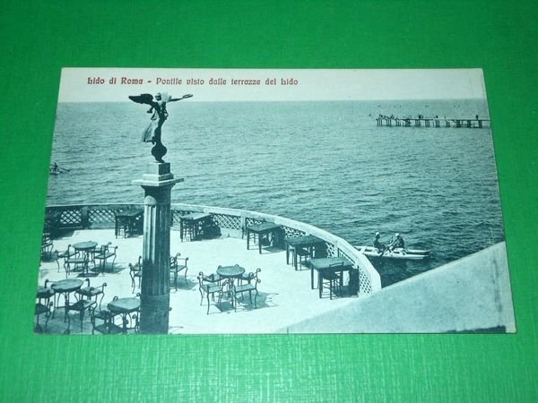 Cartolina Lido di Roma - Pontile visto dalle terrazze del …
