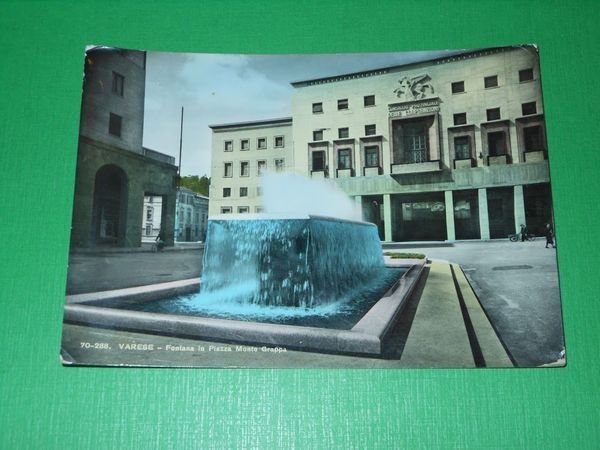 Cartolina Varese - Fontana in Piazza Monte Grappa 1959