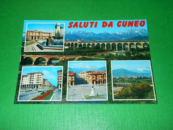Cartolina Saluti da Cuneo - Vedute diverse 1965 ca.
