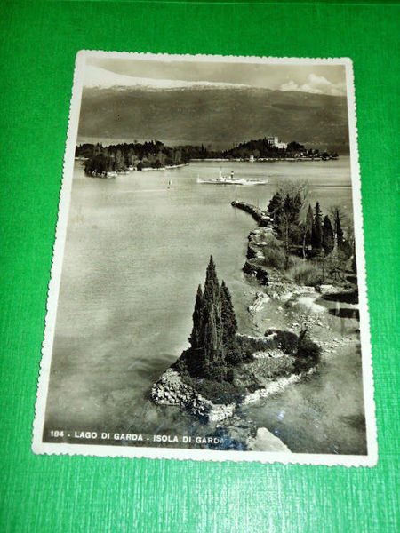 Cartolina Lago di Garda - Isola di Garda 1947