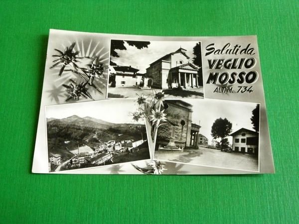 Cartolina Saluti da Veglio Mosso - Vedute diverse 1955 ca