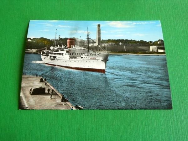 Cartolina Brindisi - Arrivo di un piroscafo di linea 1955 …
