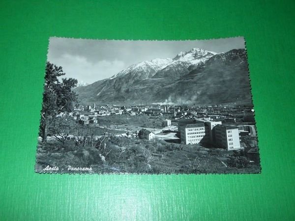 Cartolina Aosta - Panorama 1950 ca.
