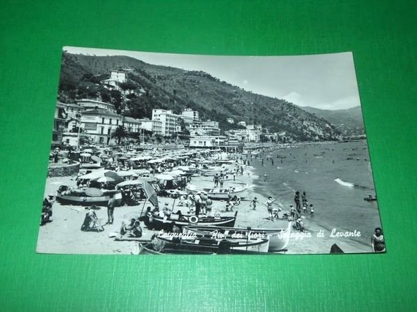 Cartolina Laigueglia - Spiaggia di Levante 1965