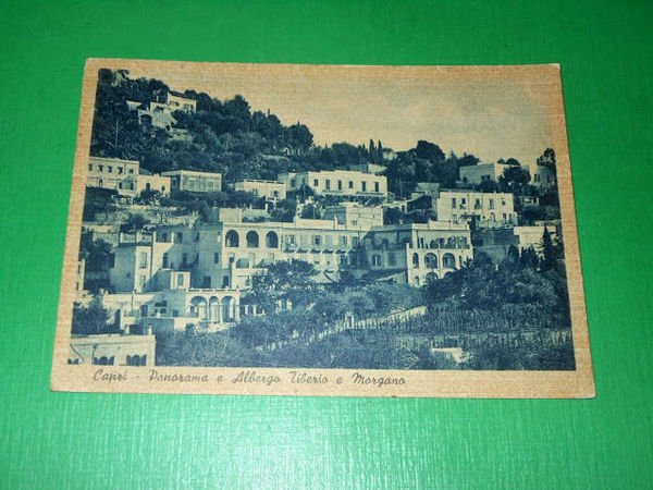 Cartolina Capri - Panorama e Albergo Tiberio e Morgano 1940 …
