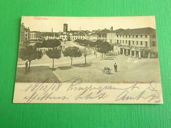 Cartolina Treviso - Borgo Vittorio Emanuele 1908