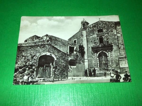 Cartolina Vizzini - Piazzetta S. Teresa 1953