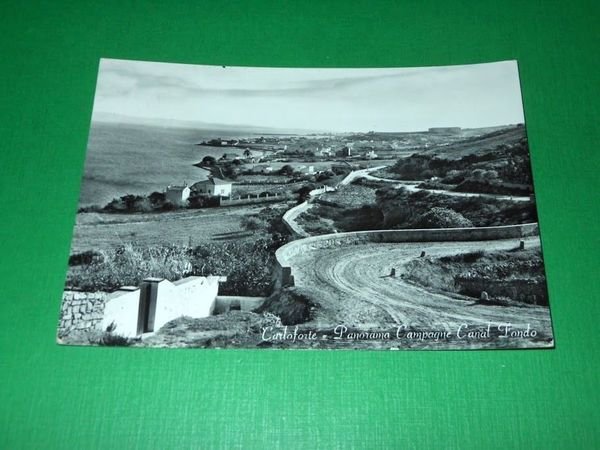 Cartolina Carloforte - Panorama Campagne Canal Fondo 1950 ca