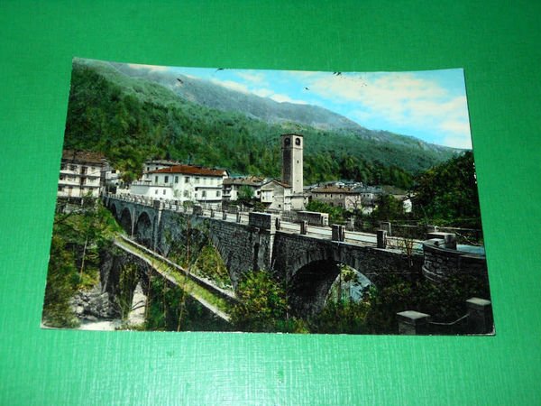 Cartolina Campiglia ( Biella ) Nuovo ponte sul Torrente Cervo …