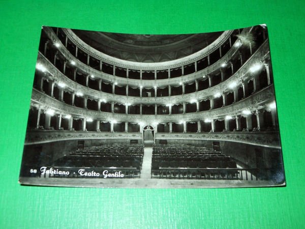 Cartolina Fabriano - Teatro Gentile ( interno ) 1955