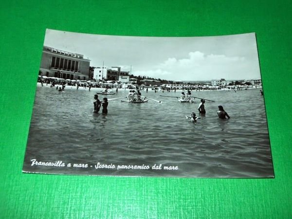 Cartolina Francavilla a mare - Scorcio panoramico dal mare 1958