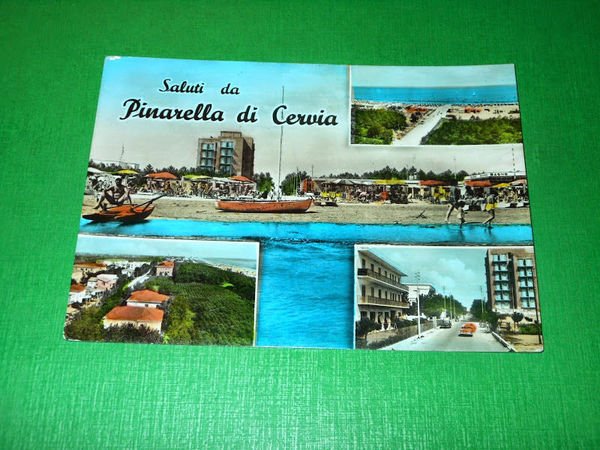Cartolina Saluti da Pinarella di Cervia - Vedute diverse 1952