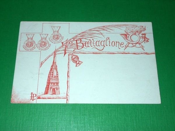 Cartolina Militaria - 1° Reggimento Bersaglieri - 7° Battaglione 1910 …