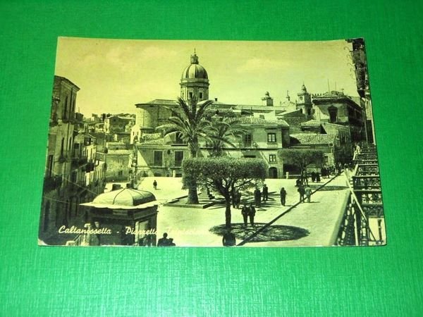 Cartolina Caltanissetta - Piazzetta Tripisciano - 1957