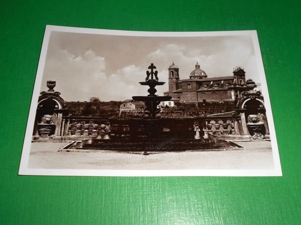 Cartolina Viterbo - Fontana del Palazzo Municipale e Chiesa della …