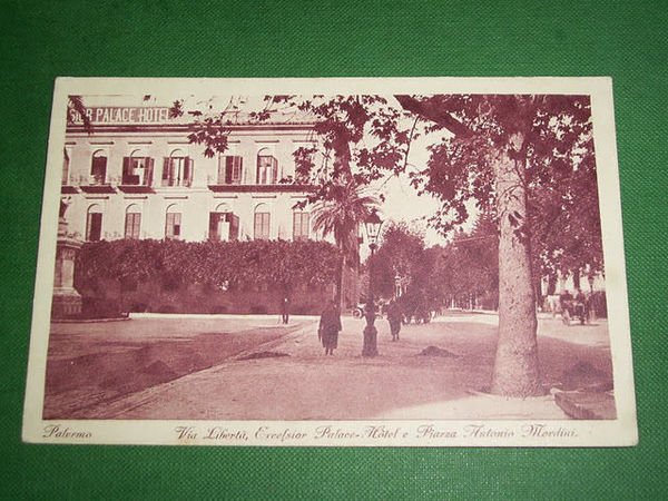 Cartolina Palermo - Via Libertà - Excelsior Palace - Hotel …