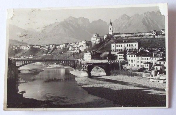 Cartolina Belluno col Ponte della Vittoria 1950 | Immagine principale