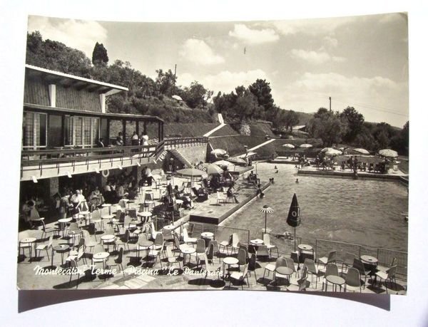 Cartolina Montecatini Terme - Piscina Le Panteraie 1957