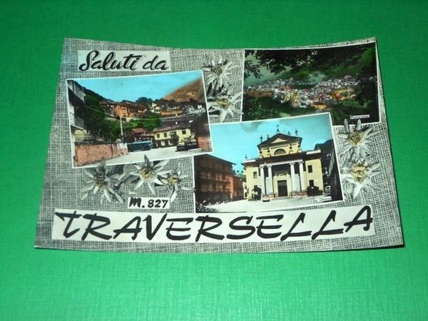 Cartolina Saluti da Traversella - Vedute diverse 1966