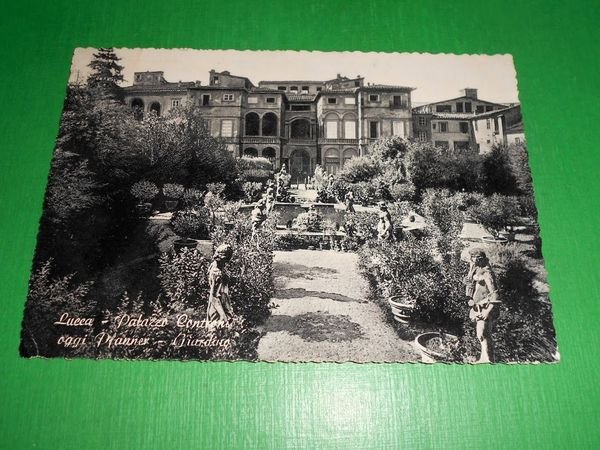 Cartolina Lucca - Palazzo Controni oggi Pfanner - Giardino 1953