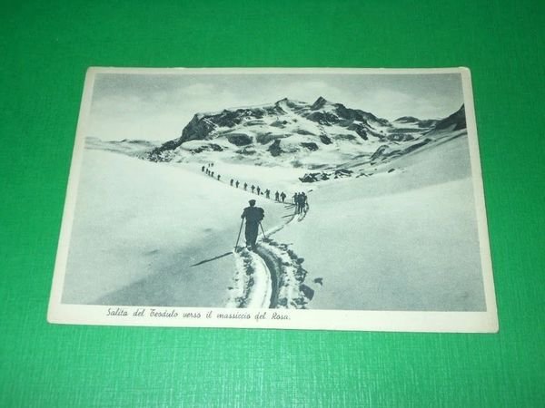 Cartolina Salita del Teodulo verso il massiccio del Rosa 1940 …