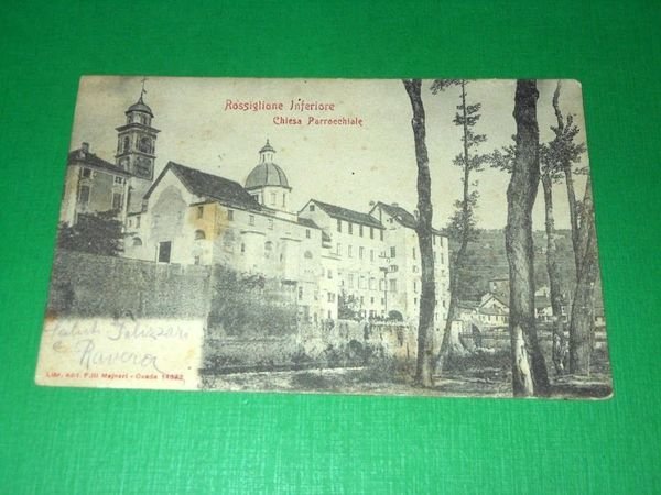 Cartolina Rossiglione Inferiore - Chiesa Parrocchiale 1904