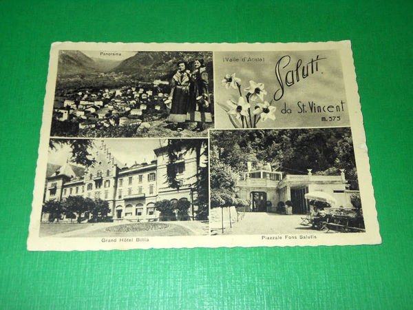 Cartolina Saluti da St. Vincent - Vedute diverse 1950 ca