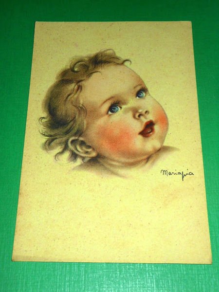 Cartolina illustrata dall' Illustratore Mariapia - Ritratto di bambino 1940 …