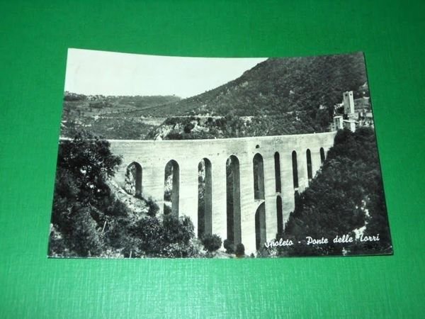 Cartolina Spoleto - Ponte delle Torri 1964