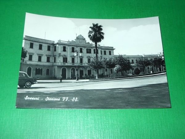 Cartolina Sassari - Stazione Ferroviaria 1960 ca