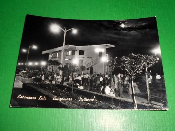 Cartolina Catanzaro Lido - Lungomare ( notturno ) 1960 ca.