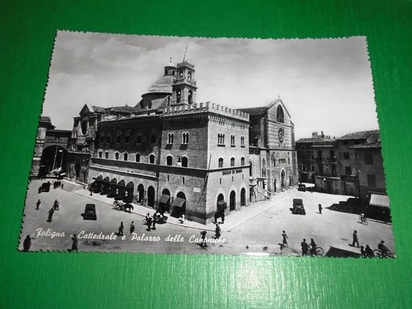 Cartolina Foligno - Cattedrale e Palazzo delle Canoniche 1950 ca.