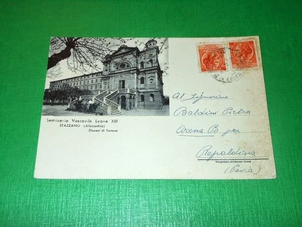 Cartolina Stazzano ( Alessandria ) - Seminario Vescovile Leone XIII …